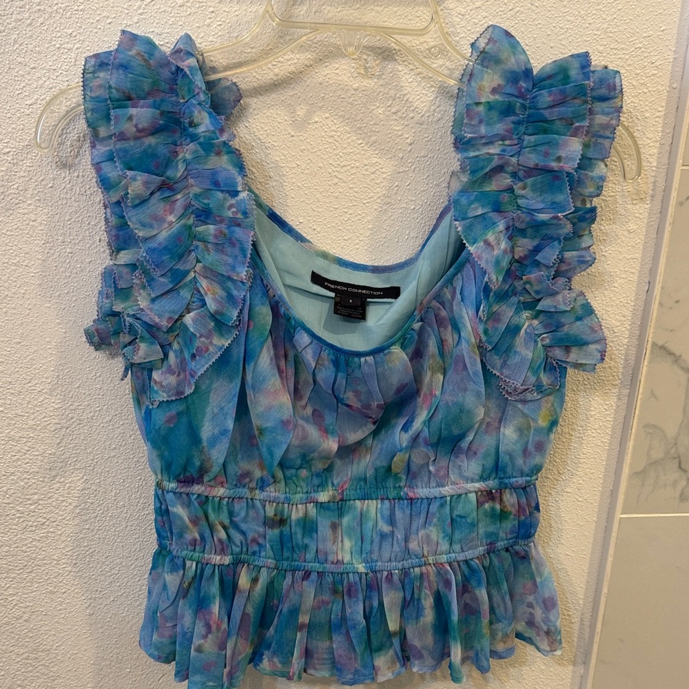 French Connection Multicolor Ruffled Blouse